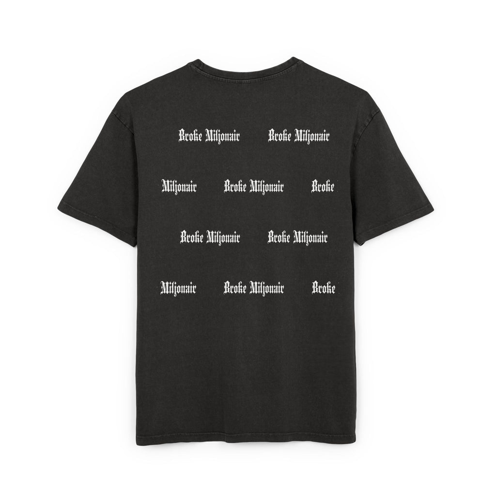 Broke Miljonair Men's Acid Washed Graphic Oversized Tee