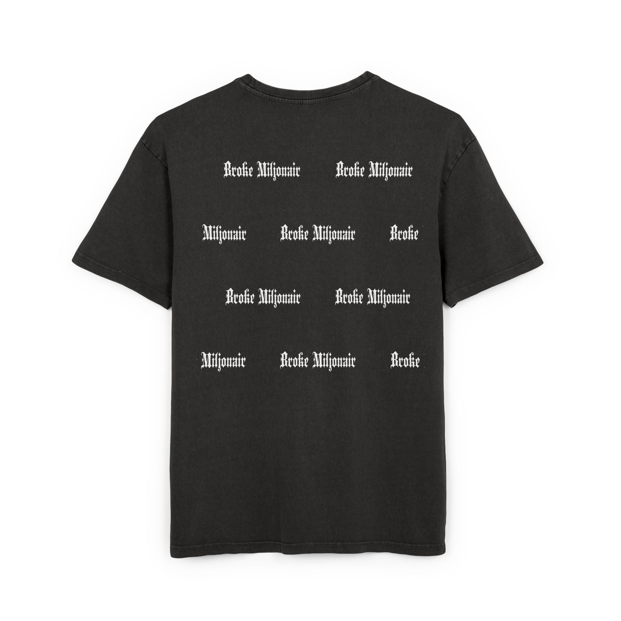 Broke Miljonair Men's Acid Washed Graphic Oversized Tee