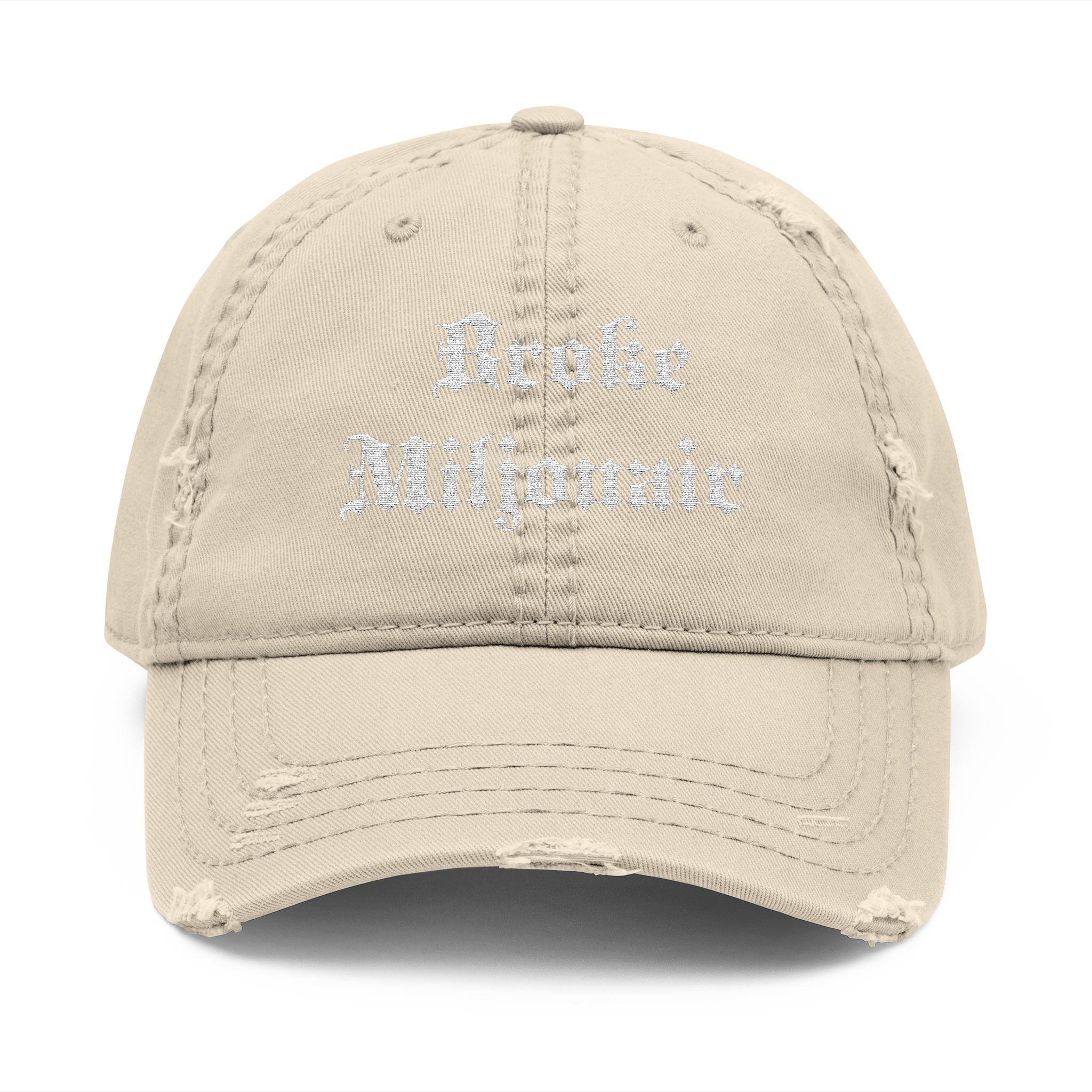 Distressed Broke Millionaire Embroidered Cap