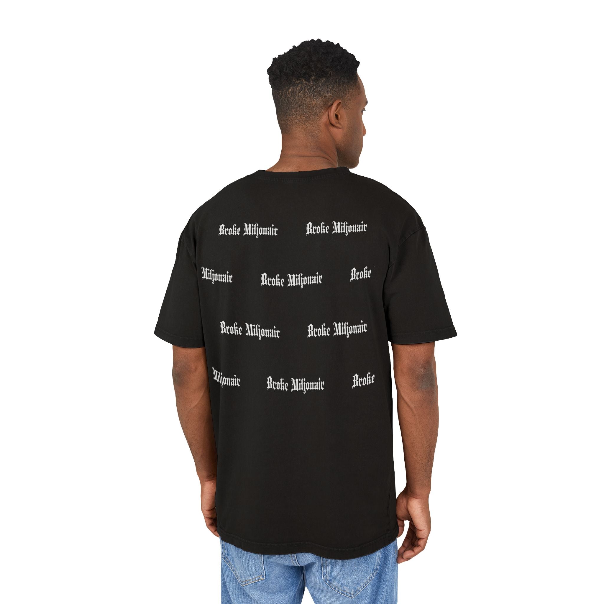 Broke Miljonair Men's Acid Washed Graphic Oversized Tee