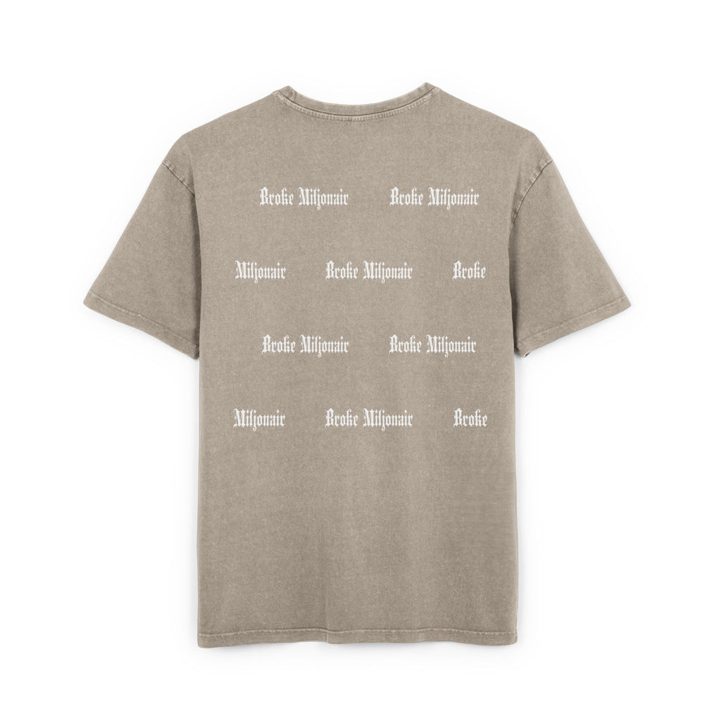 Broke Miljonair Men's Acid Washed Graphic Oversized Tee