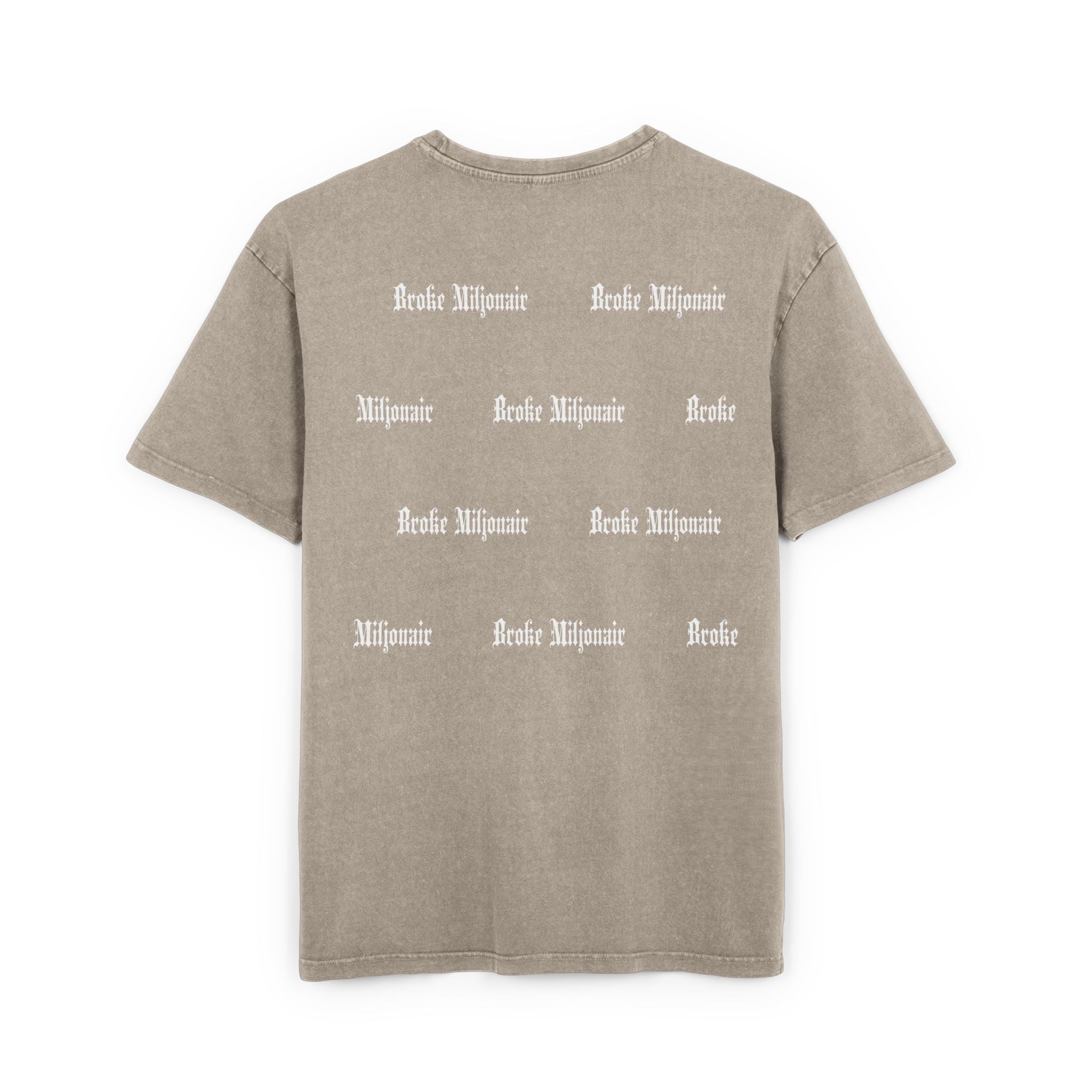 Broke Miljonair Men's Acid Washed Graphic Oversized Tee