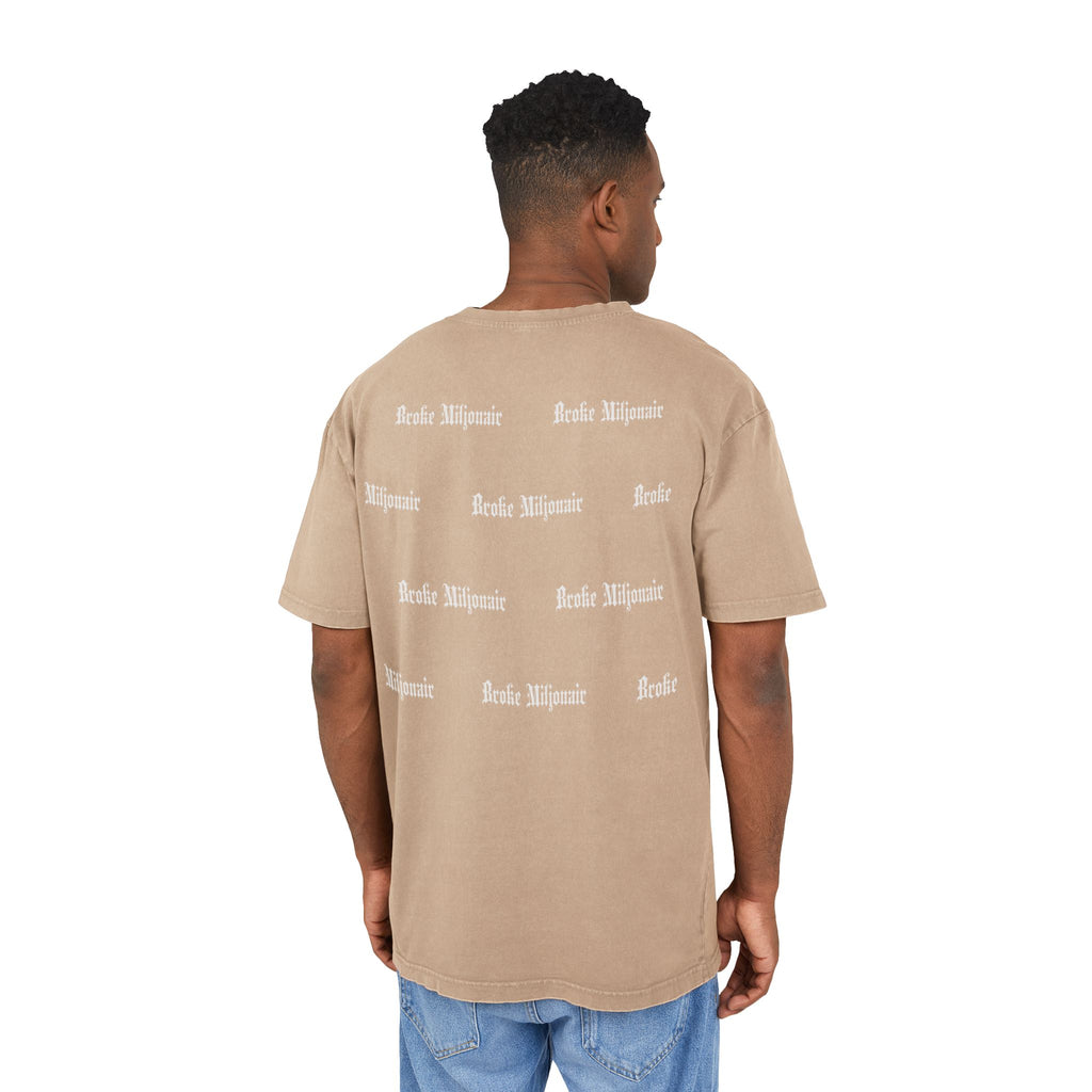 Broke Miljonair Men's Acid Washed Graphic Oversized Tee