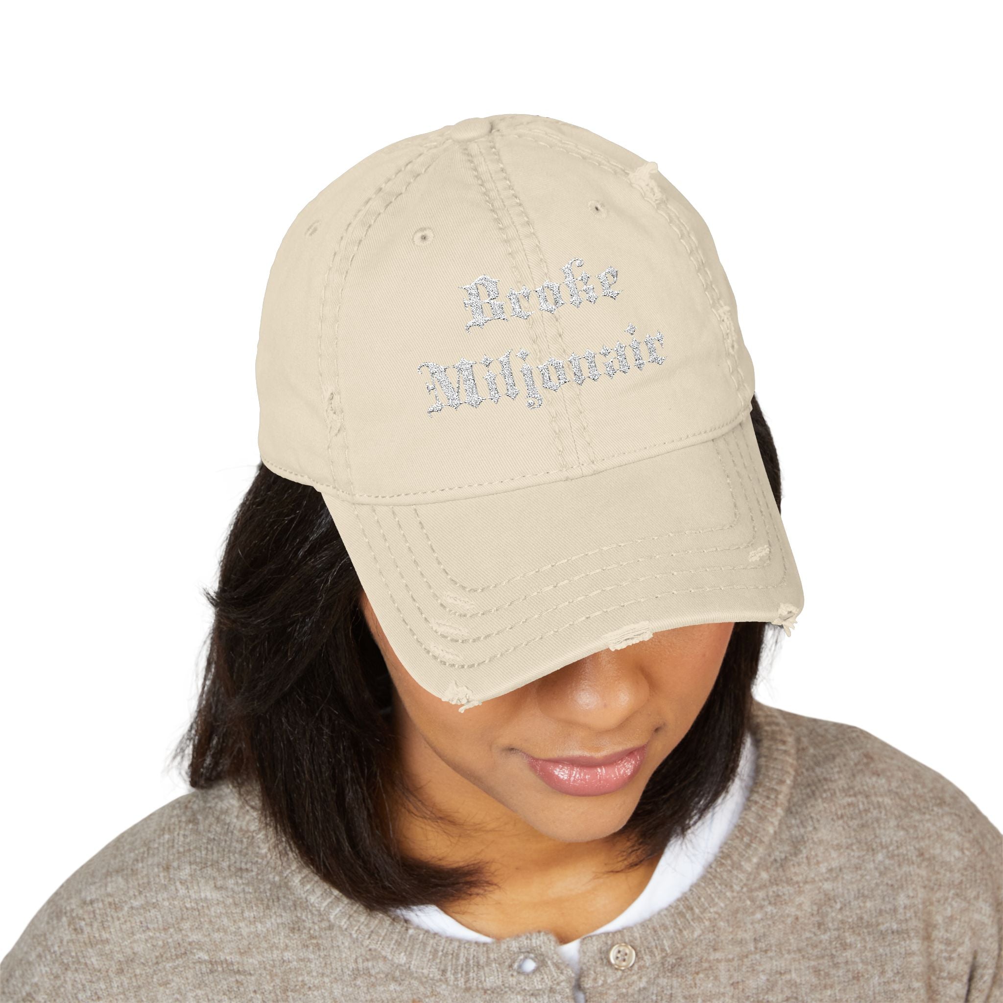 Distressed Broke Millionaire Embroidered Cap