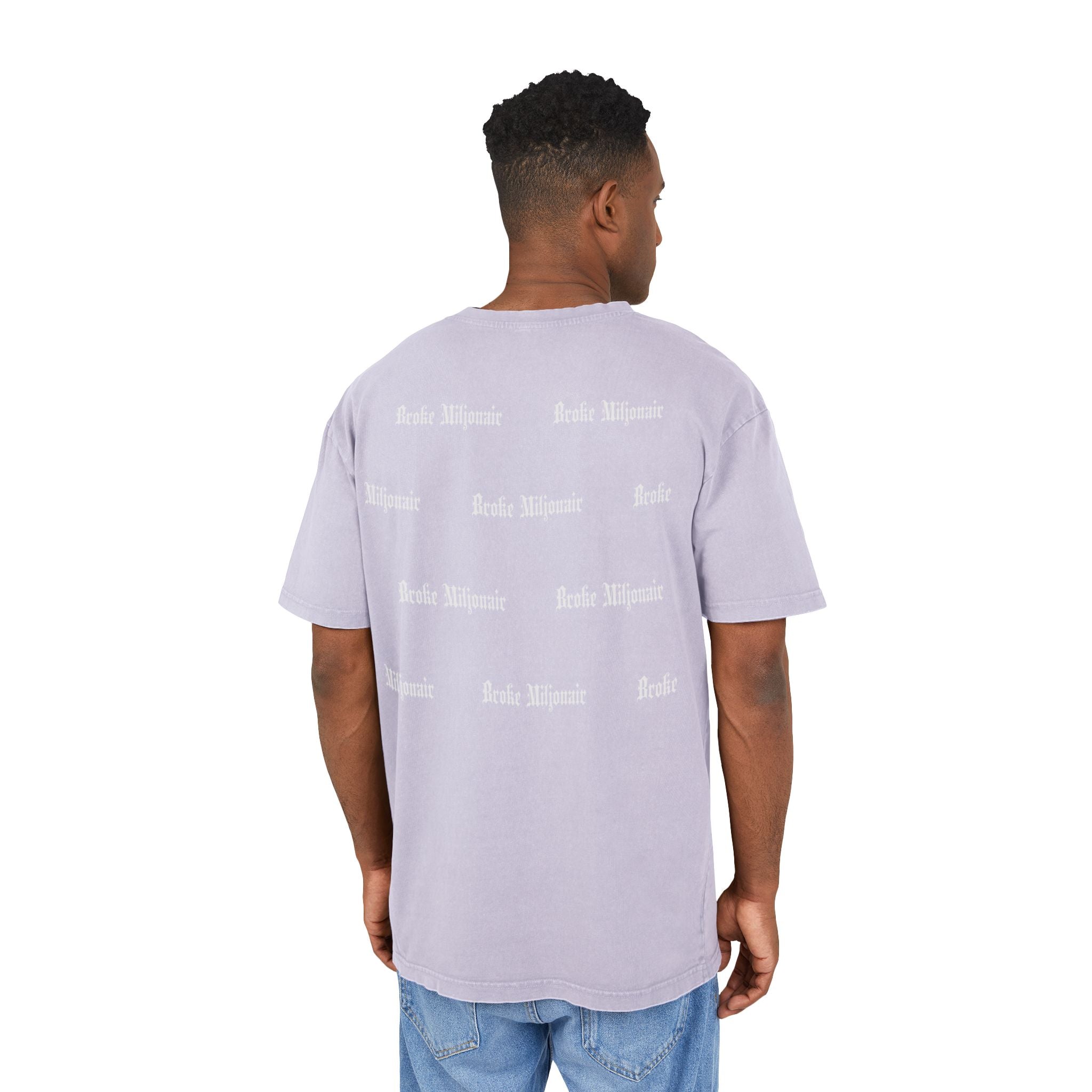 Broke Miljonair Men's Acid Washed Graphic Oversized Tee